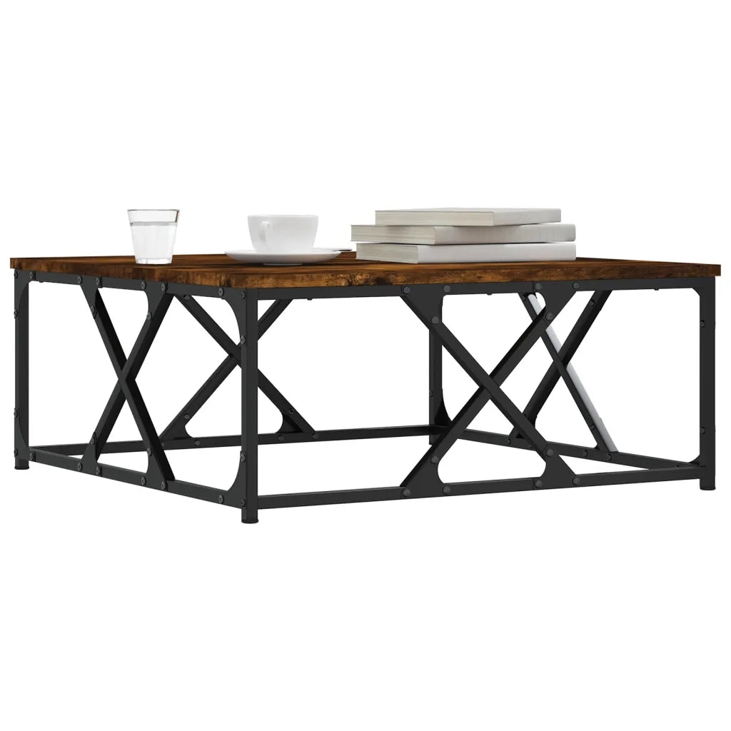 Tavolino da Salotto Rovere Fumo 70x70x30cm in Legno Multistratocod mxl 131155