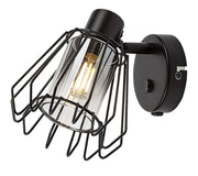 Applique industriale nera orientabile vetro fumé E14 Rabalux