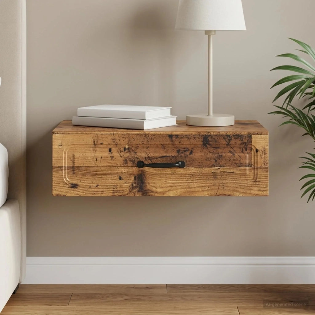 Tavolino da Parete Laterale Legno antico 59 x 34,5 x 17 cm 899343