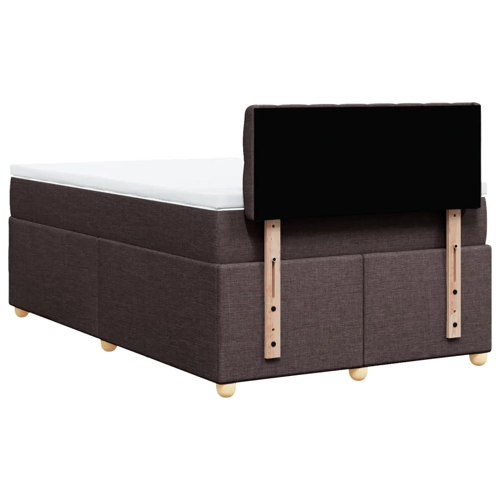 Giroletto a Molle con Materasso Marrone Scuro 120x200cm Tessuto
