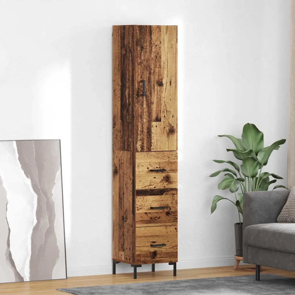 Credenza | Madia | Buffet da pranzo | Armadio da pranzo Legno vecchio 69,5 x 34 x 180 cm Legno multistrato
