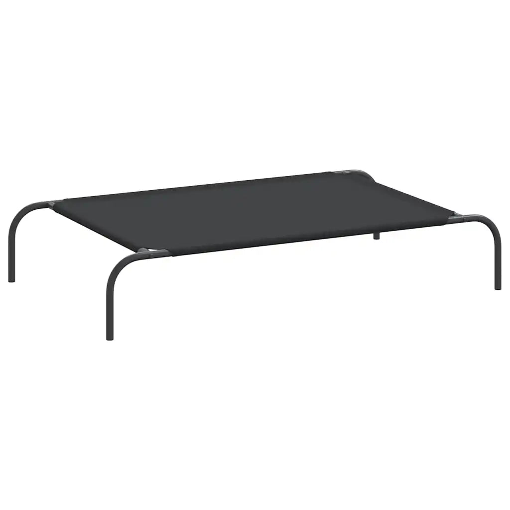 Cuccia per Cani Rialzata Nera 110x65x20cm Tela Oxford e Acciaio 42000839