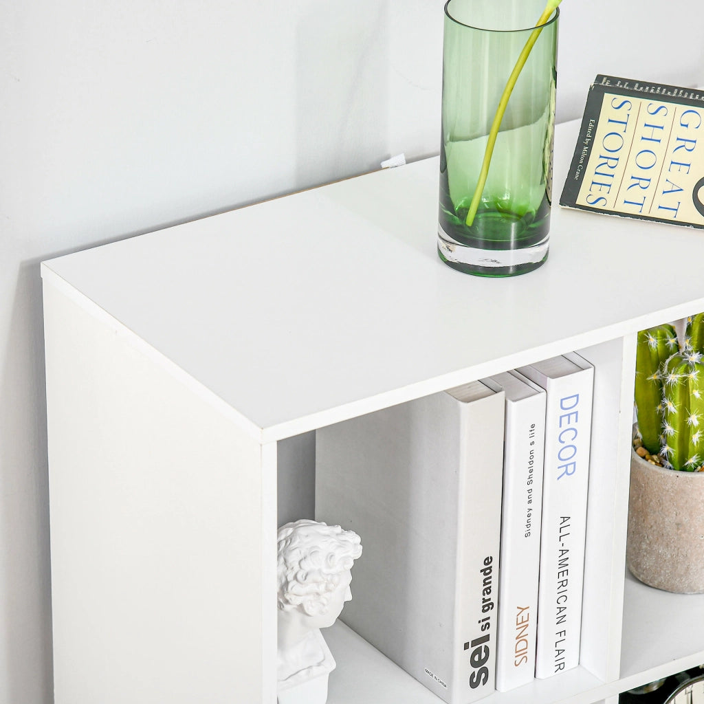 Libreria a Cubi con Ripiani ¨C Zephmum ¨C Legno Bianco 61.5x29.5x91.5 cm