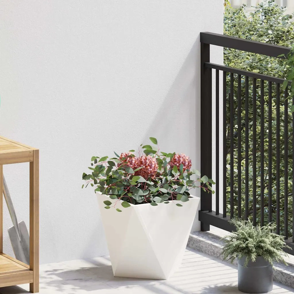 Fioriera-Vaso-Contenitore per Piante Bianco 30 x 30 x 30 cm Acciaio