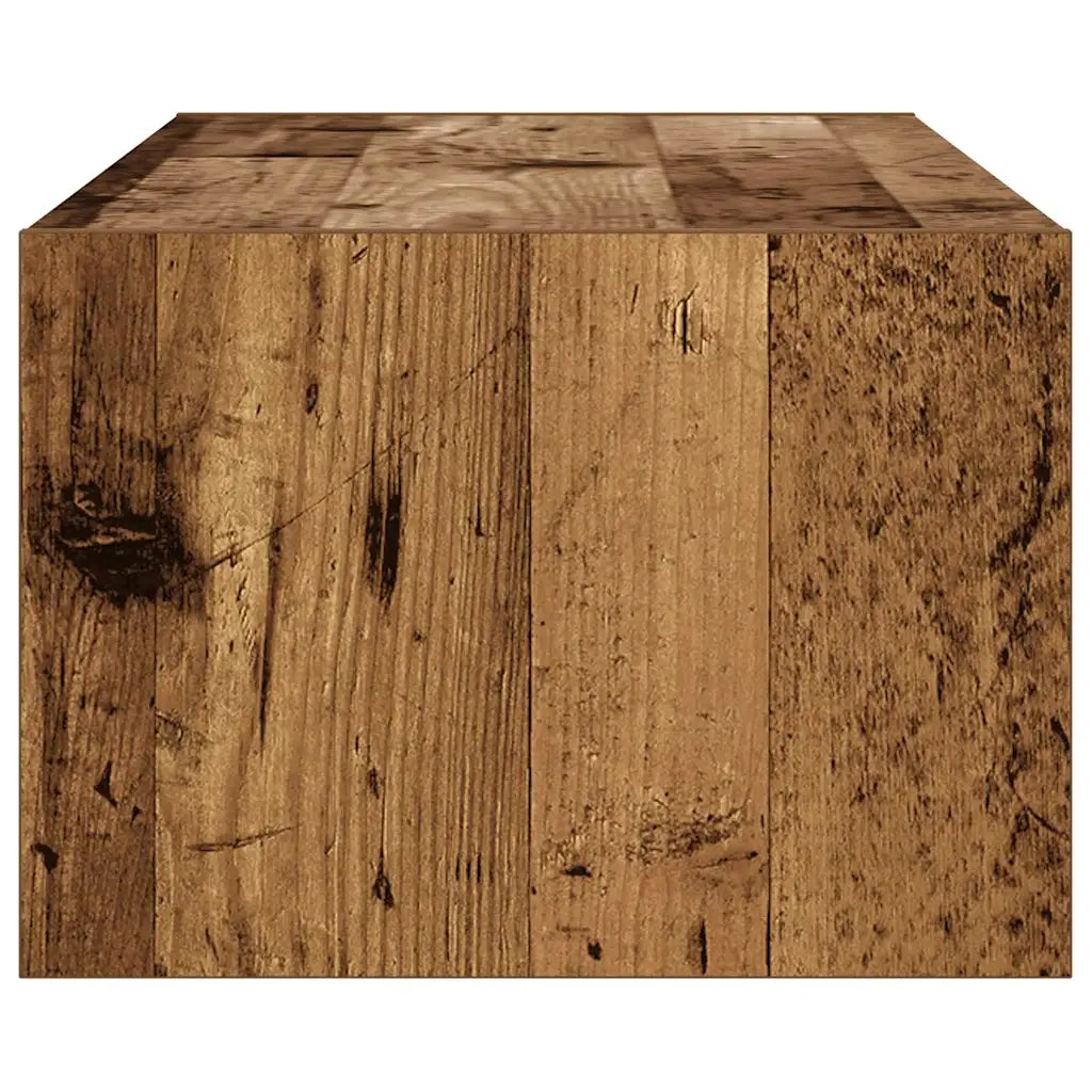Mobile Porta TV con Luci LED Legno Vecchio 100X35,5x25 cm 860245