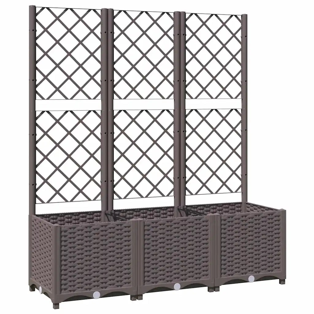 Fioriera da giardino con traliccio marrone 120x40x136 cm PP 318263