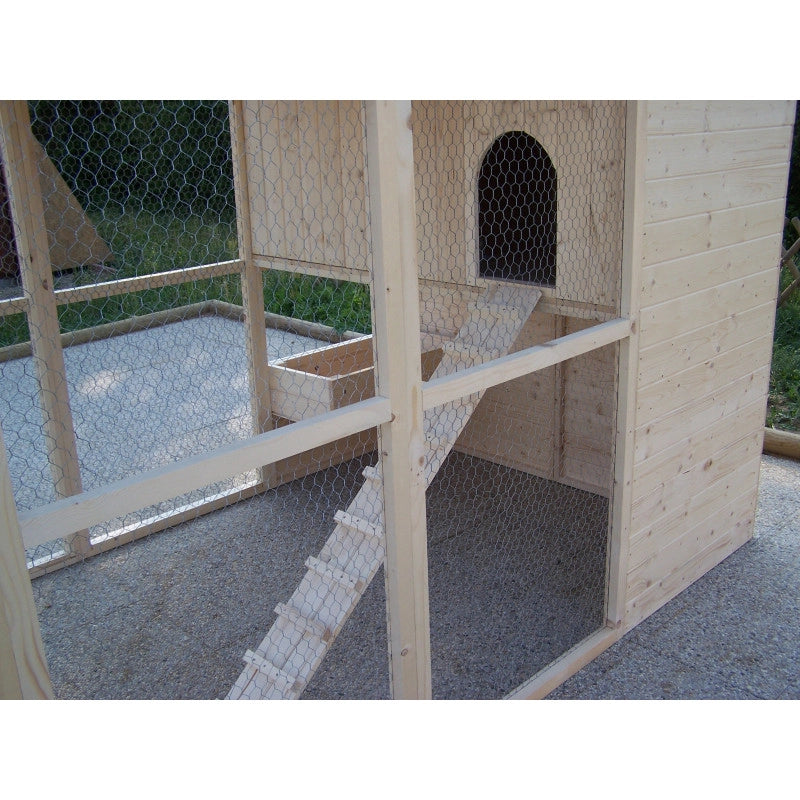Pollaio da giardino XXL in legno 175x268 cm – per 6-10 galline – pareti 16 mm voliera integrata – PO1624 Foresta