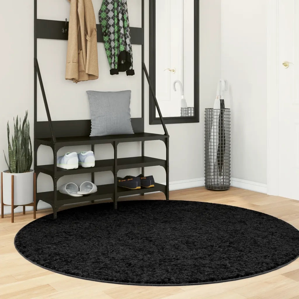 vidaXL Tappeto OVIEDO a Pelo Corto Nero Ø 160 cm