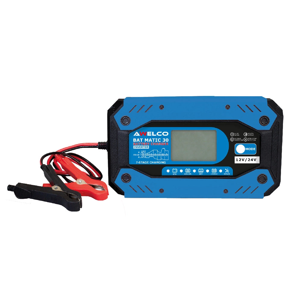 AVVIATORE DI EMERGENZA BATTERIA PORTATILE STARTER 12/24V CARICATORE BAT MATIC 30 AWELCO