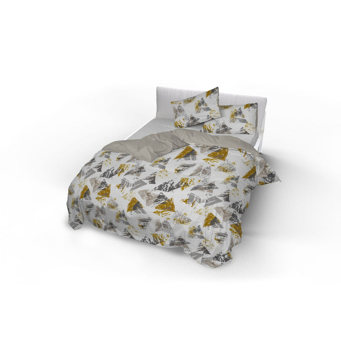 Copripiumino 1 Piazza e Mezzo con Federe Stampato in Microfibra Urban Giallo