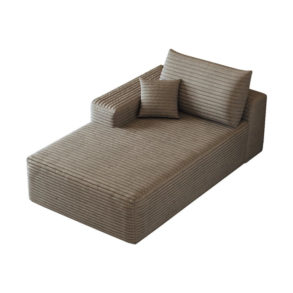 DIVANO LETTO Angolare reversibile in tessuto a coste Camel