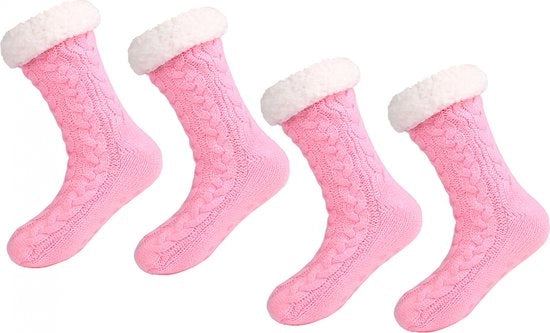 Sokki Antiscivolo per Donna - 2 Paia - Felpa - 35-40 - Unico Taglia - Diametro 35-40 - Socke Calde - Socke Fluff - Socke Antiscivolo per Letto - Socke Calde per Inverno - Socke con Felpa - Regalo di Natale