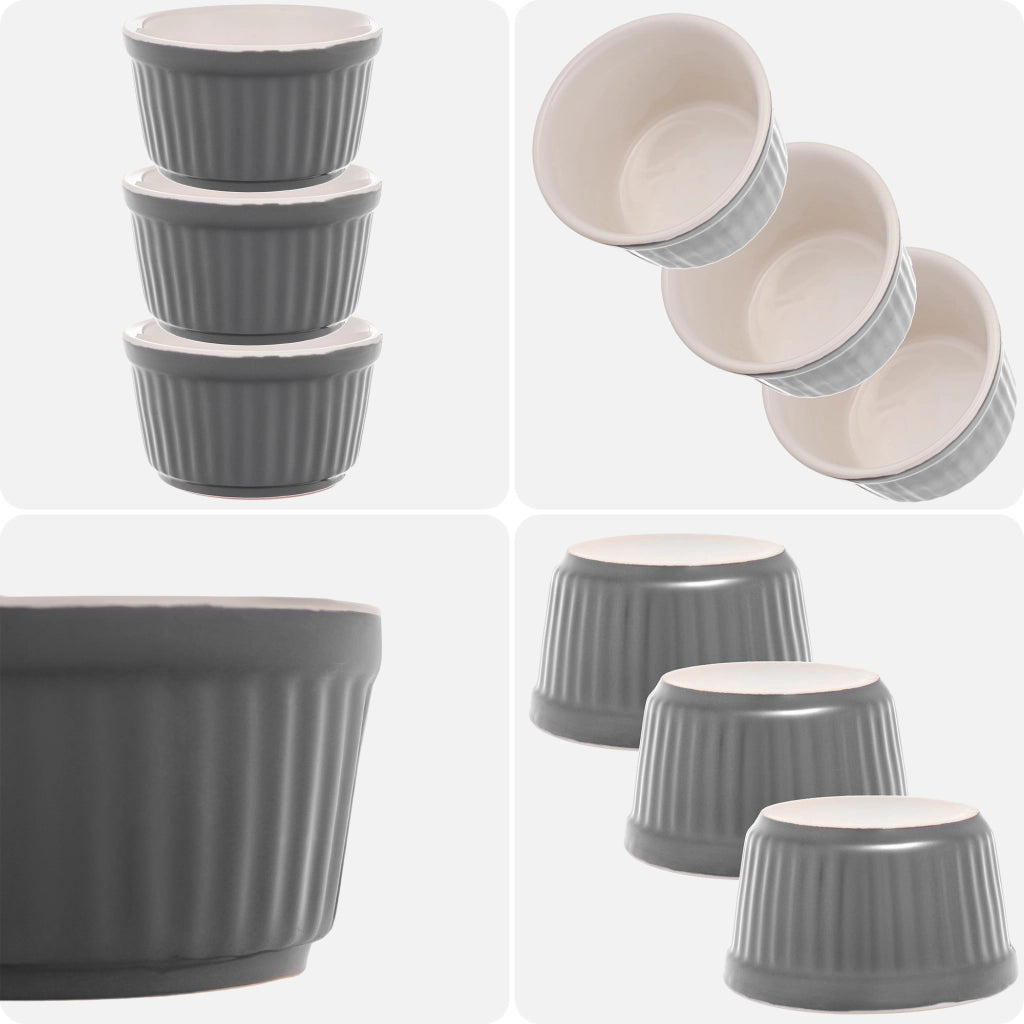 KADAX Set di 3 ciotole da forno per zuppiere, resistenti al forno, diametro 9 cm, capacità 150 ml.