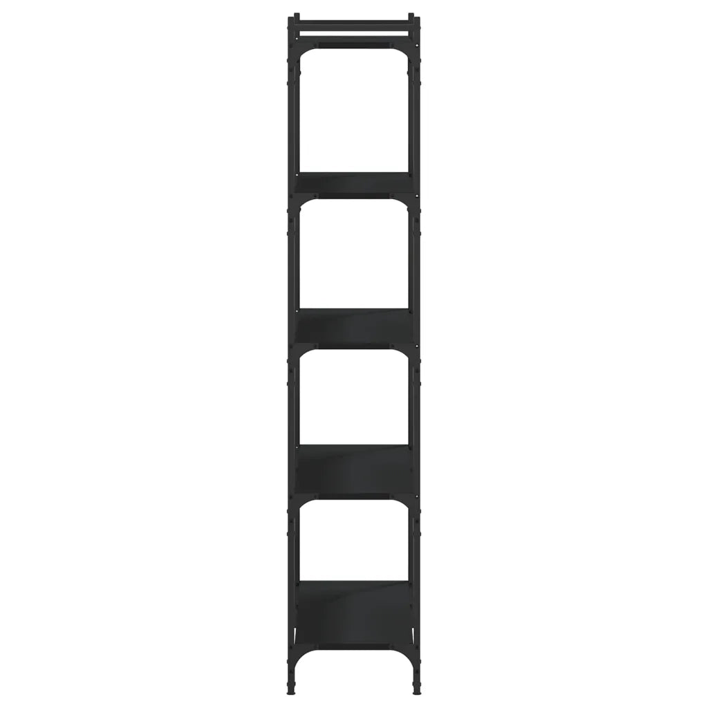 Libreria a 5 Ripiani Nera 80x30x154 cm in Legno Multistrato 837677