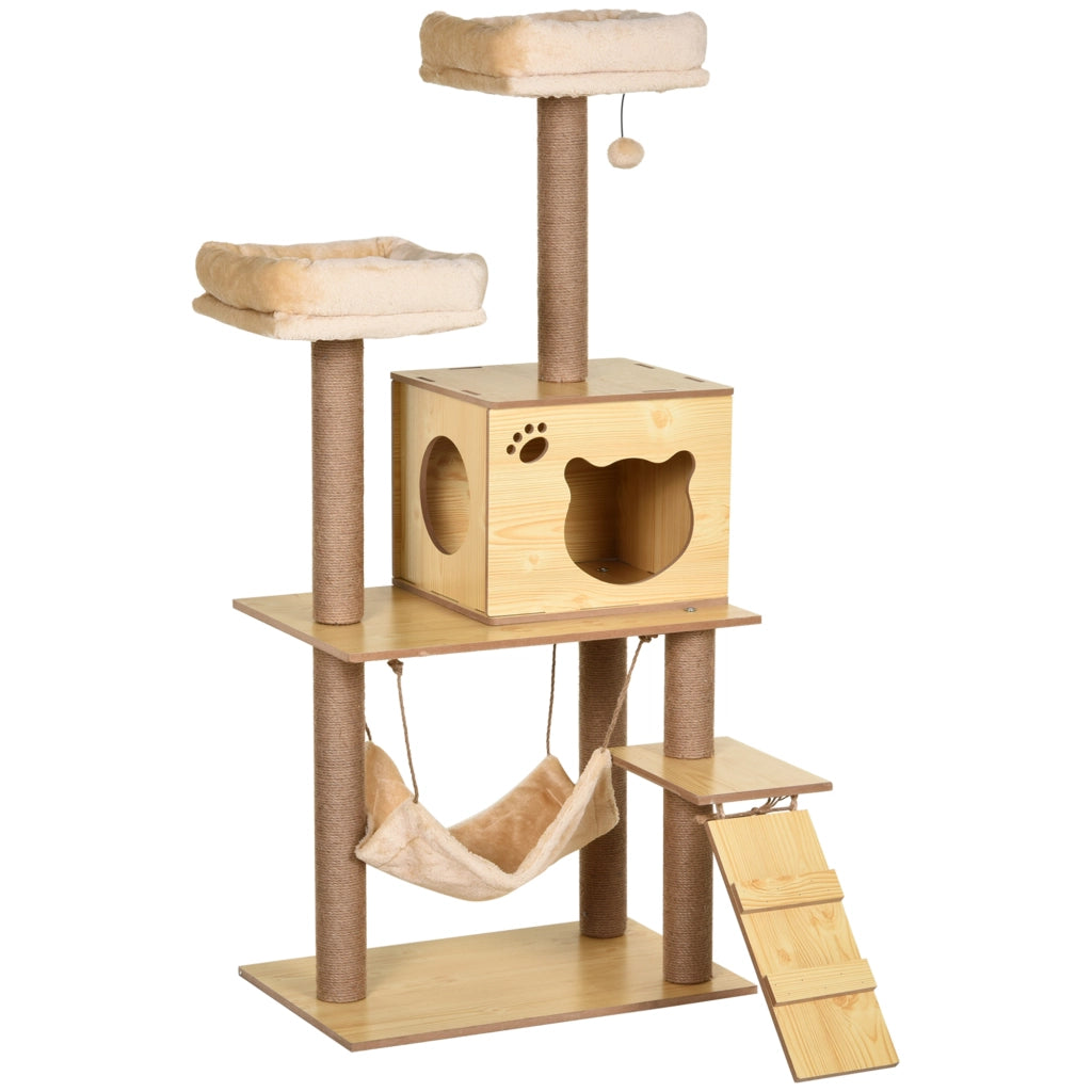 Arbre a gatti con piattaforme ¨C zephmum ¨C beige, legno, pannelli particelle