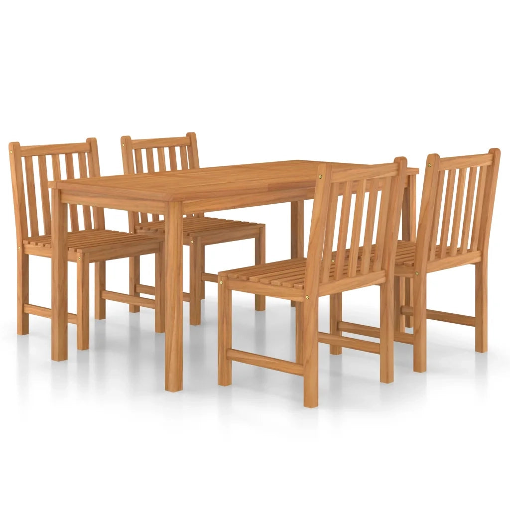 Set da pranzo da giardino 5 pz 160x80 cm in legno massello di teak 3059937