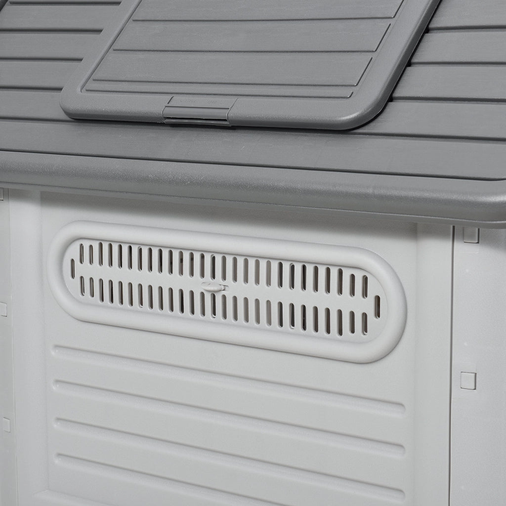 Cuccia in PVC con foro di ventilazione grigio e nero 87 x 72 x 75,5 cm 03_0007985