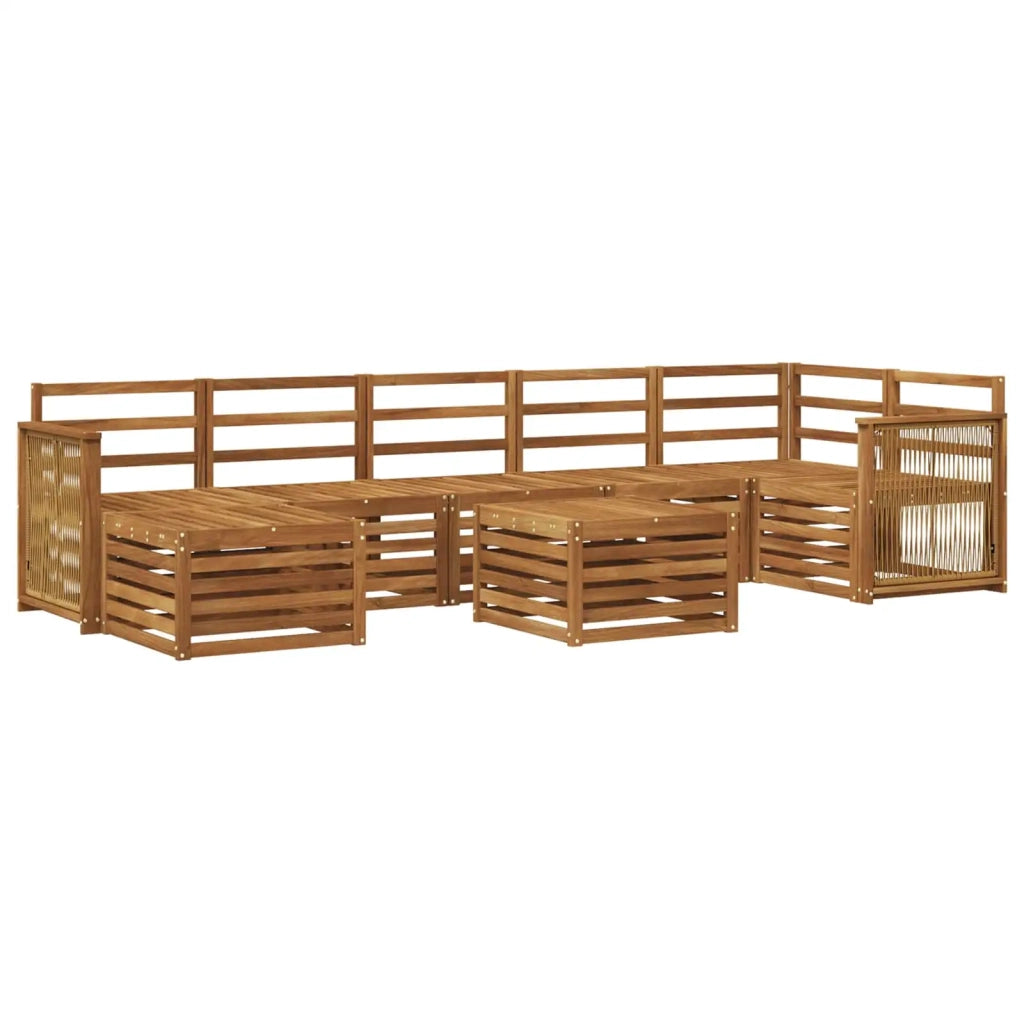 Set di divani da esterno 7 pz Naturale Legno di Acacia Massello 3384655