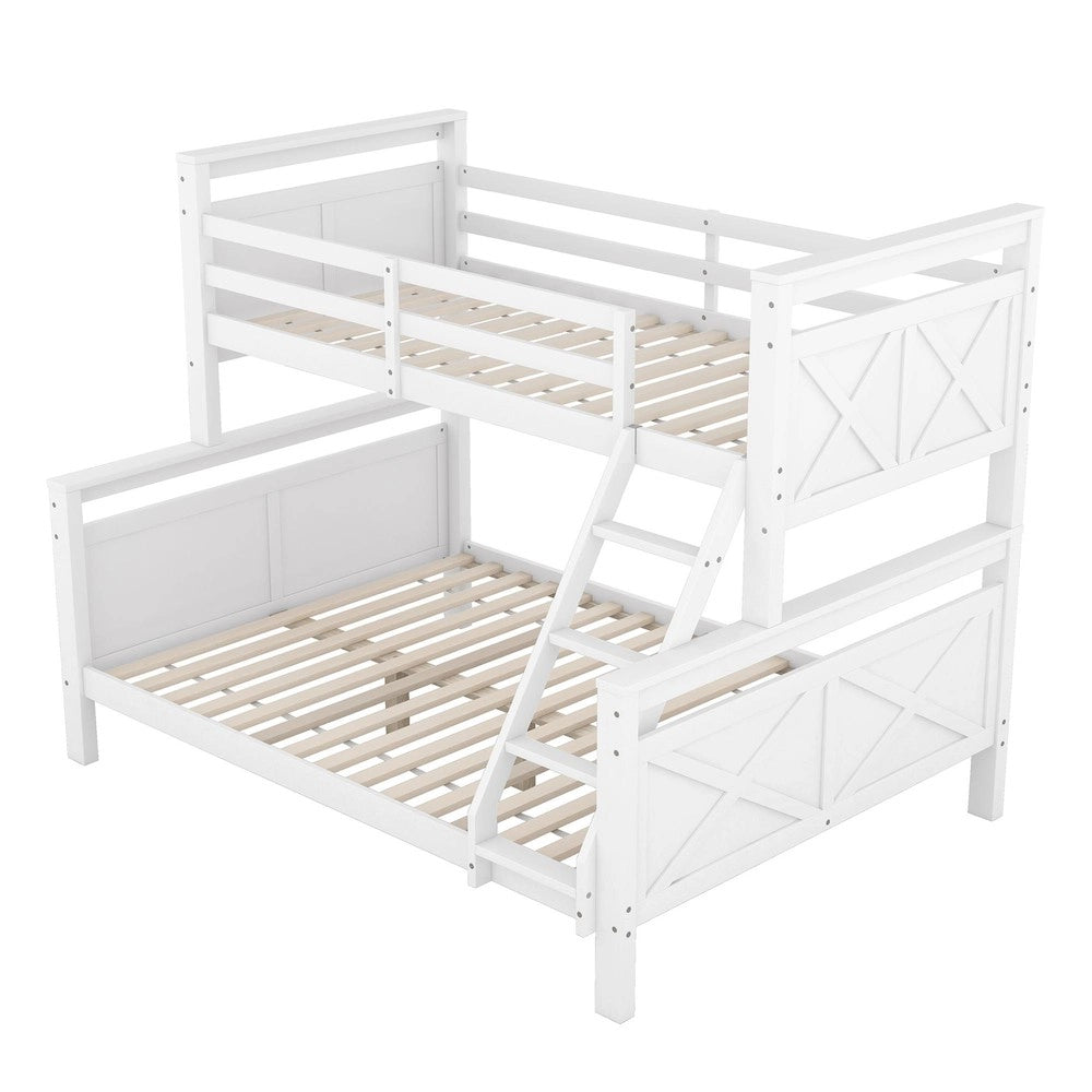 Letto a Castello in Legno per Bambini ¨C Xylo ¨C Bianco, 90x200 cm, Convertibile in 2 Letti Singoli