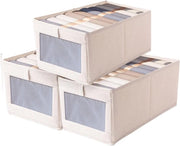 Cassetti di Stoccaggio Opportuni con Vetrina Translucida e Raffreddamento per Abbigliamento, Libri, Giocattoli e Lenzuola (3 Pezzi/Set)