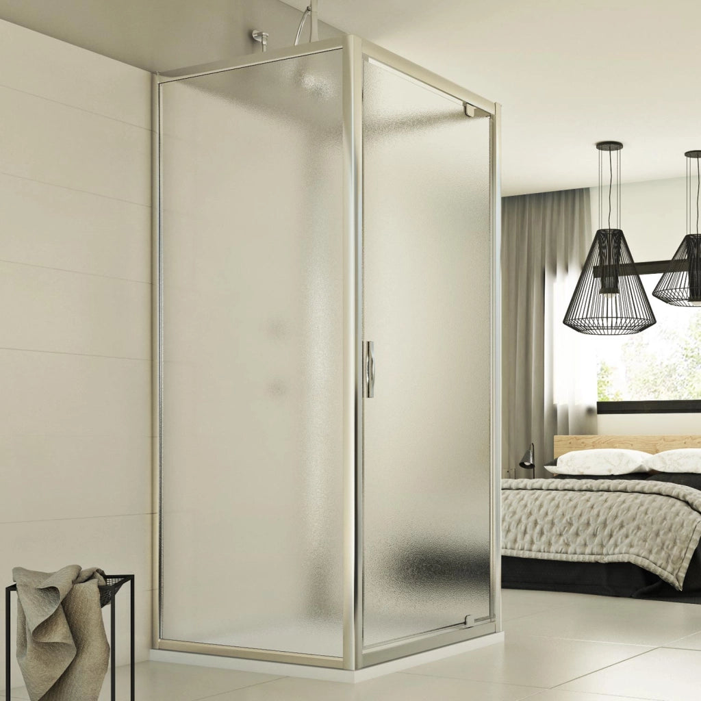 Box Doccia 3 lati 90x80x90 AP. 80 CM H198 stampato C mod. Cristal TRIO 1 Anta