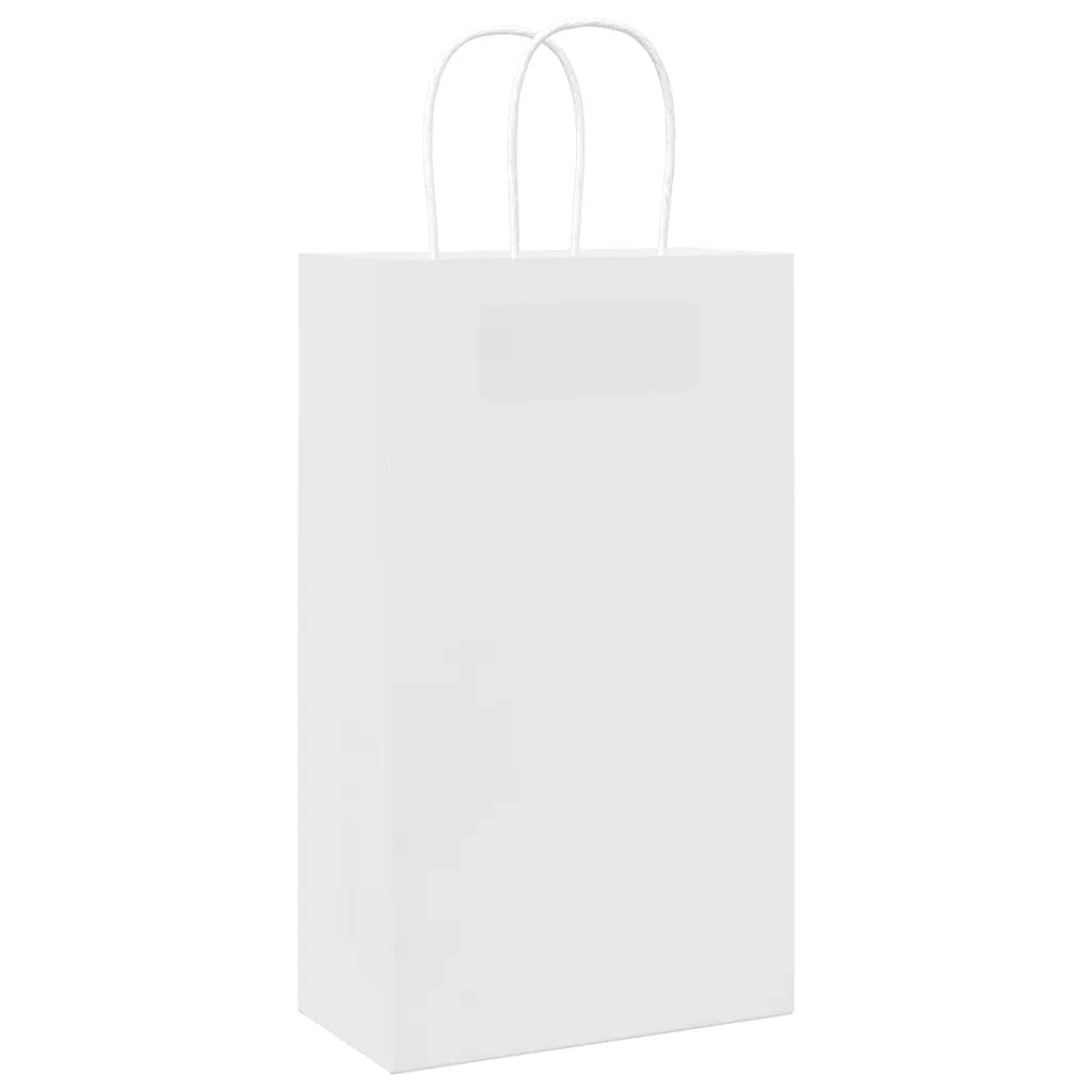 Sacchetti di Carta 50 pz con Manici Bianchi 21x11x36 cm
