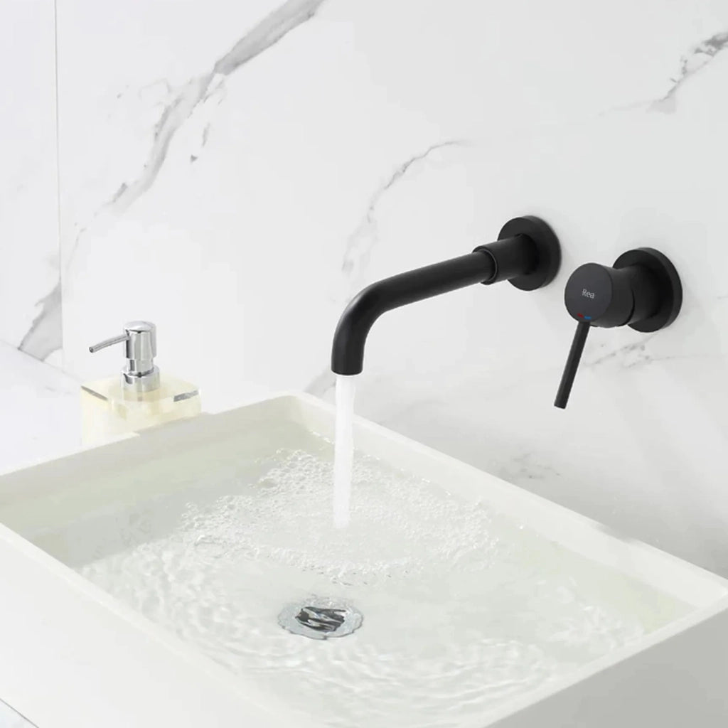 Rubinetto Da Incasso Rea Lungo Long Black Mat + Box
