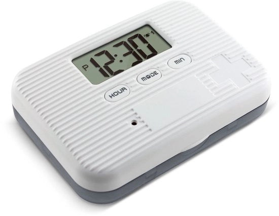 Pillen Dispensatore con Alarme, Dispensatore Elettronico, Display LCD, 6 Comparti, Ricordo Digitale di Assunzione, Dispensatore Mini Portatile, Adatto per l'Uso Esterno - Grigio
