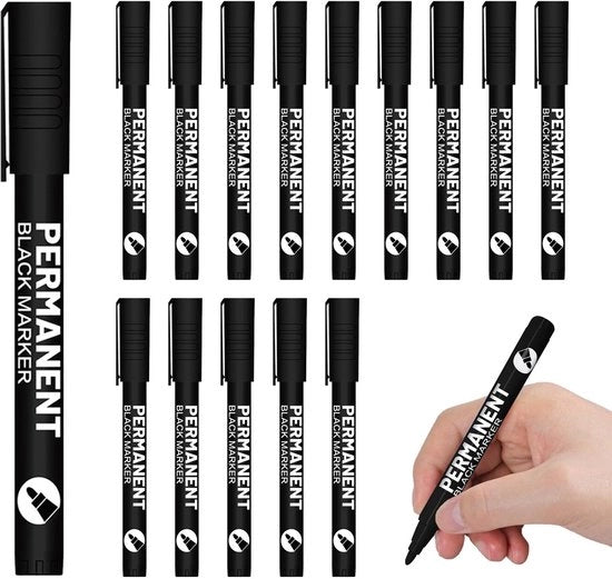 Marcatori Permanenti 15 pezzi - Stifli Acrilici Veloci - Adatti per Papier/Metallo/Vetro - Punta Fine 1 mm - Impronte Resistenti all'Acqua - Senza Substanze Pericolose - Stilografici Per Marcare