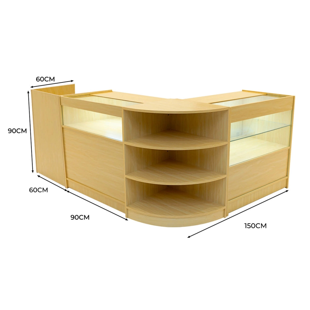 Set Banconi Acero Europa LED B900 C900 LM60 TB60 con Serrature e Vetrina