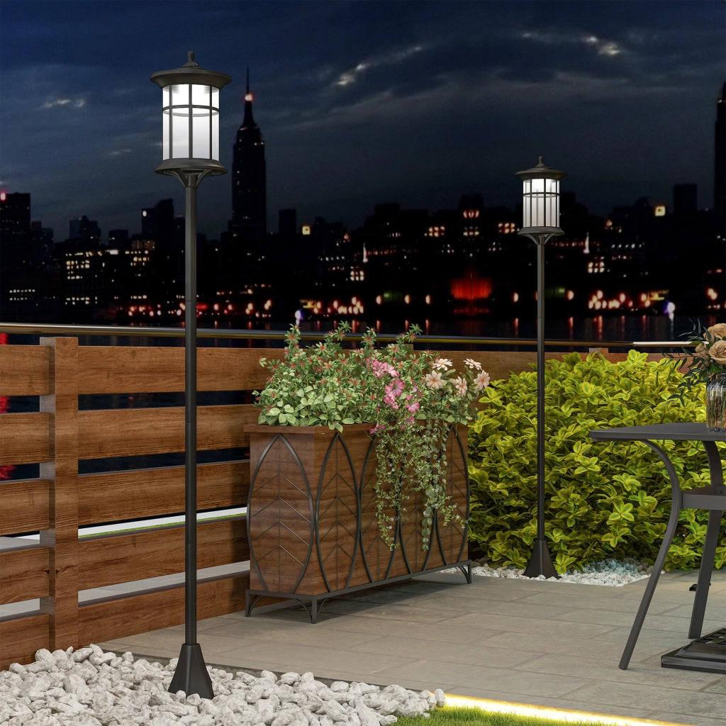 Lampada Solare Esterno 2 Luci ¨C zephmum ¨C IP44 Nero Acciaio Inox