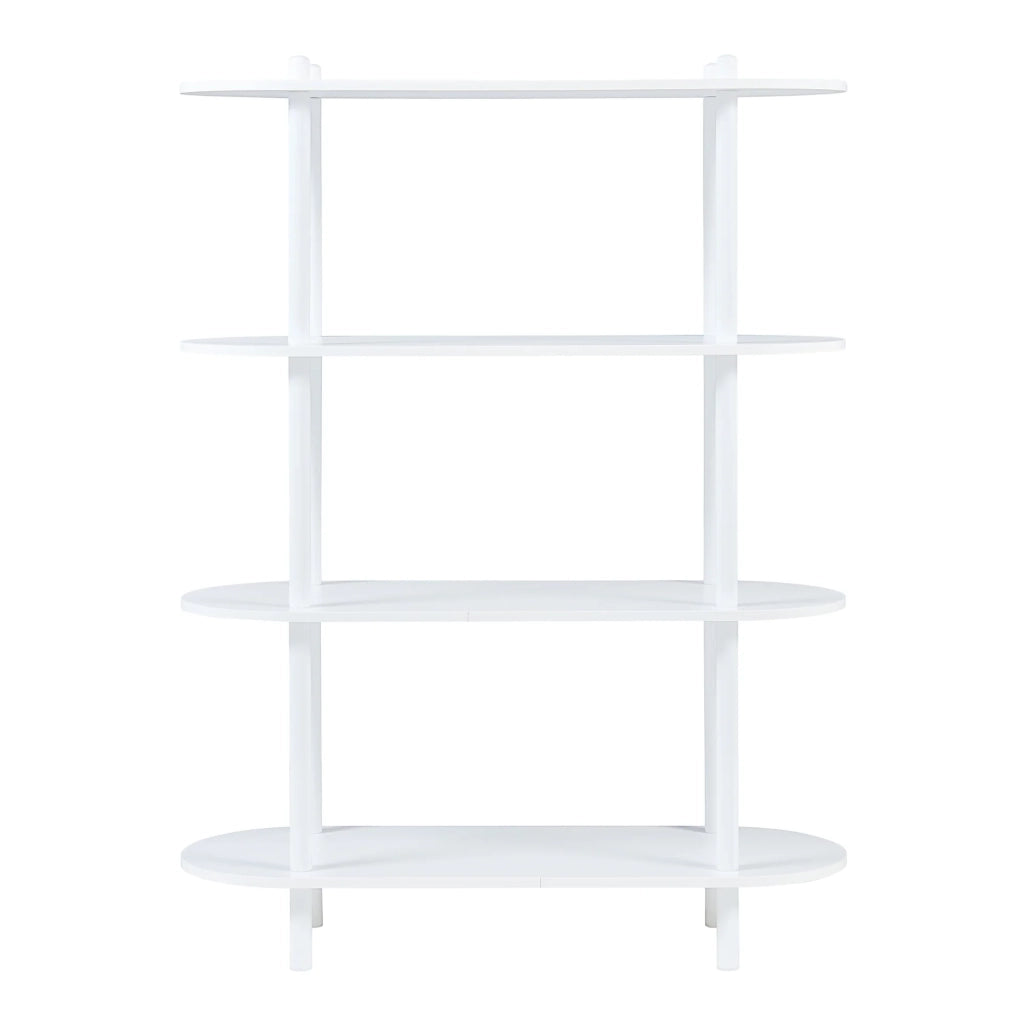 Scaffale dal design senza tempo per soggiorno/camera da letto mobile contenitore indipendente diametro 4 ripiani bianco 03_0011163