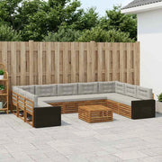 Set di divani da esterno 10 pz Naturale e Grigio Chiaro 3383874