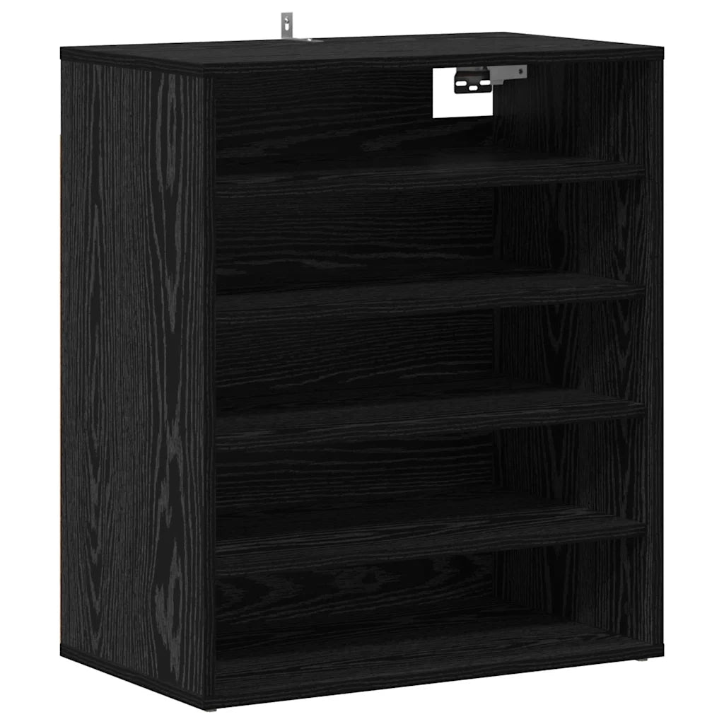 Mobile per scarpe Rovere Nero 60 x 35 x 70 cm Legno multistrato 862683