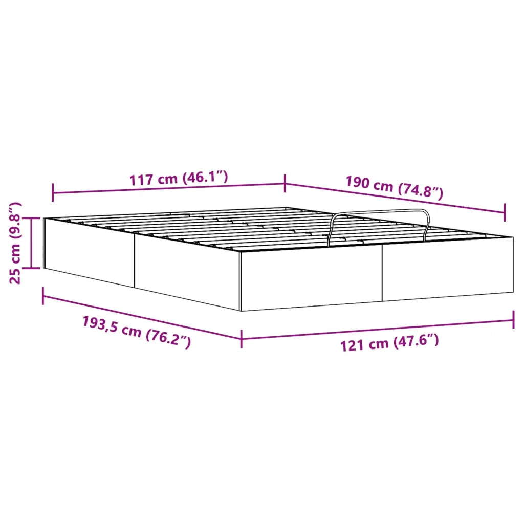 Telaio del Letto Ottomano con Ripostiglio Naturale 120 x 190 cm 3418774