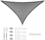 Telaio di ombreggiatura a forma di triangolo - resistente alle intemperie e stile - HDPE resistente al vento - protezione UV e duraturo - colore grigio scuro - 3,6x3,6x3,6 m