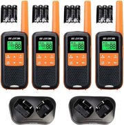Radiocomunicazione a due vie senza royalties 16 canali VOX LED con luce di soccorso Orizzonte di emergenza con segnale di allarme rosso 4 pezzi.