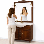 Mobile Da Bagno Noce Completo Modello Giada 2 Ante 105cm Indipendente in Legno