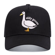 Cappellini da baseball neri con ricamo Silly Goose