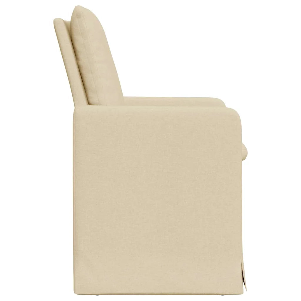 Sedie da pranzo 2 pcs Crema 57 x 67 x 98 cm Tessuto