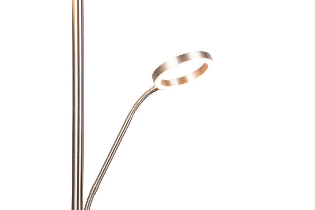 Lampada da terra moderna nichel opaco lettura LED 39W Willis Trio