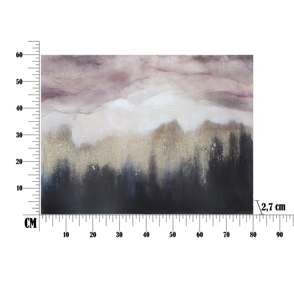 Stampa su Tela Marmo 10, Multicolore, Legno, 80x2,7x60 cm