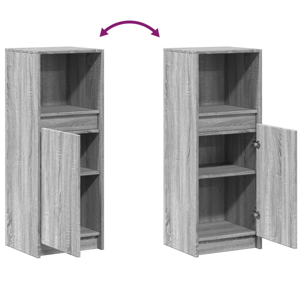 Credenza con LED-Buffet-Armadio da cucina Grigio Sonoma 38x34x100cm in Legno Multistrato