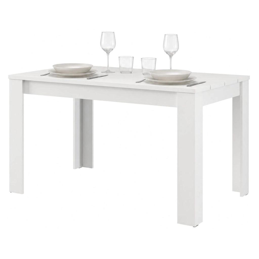 Sort, Tavolo Fisso 6 Posti, 135x80x76h cm Bianco Opaco