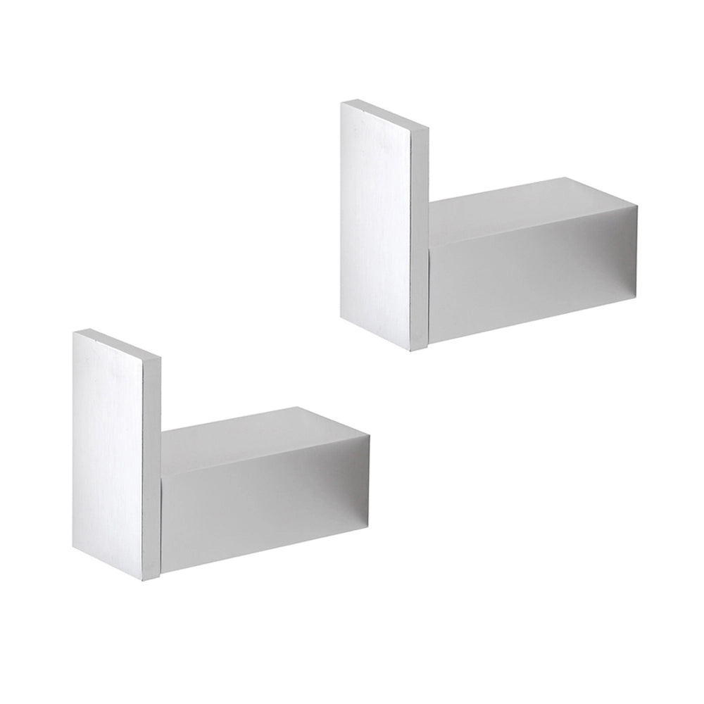 Set due appendini portasciugamani da muro in alluminio argento Sky