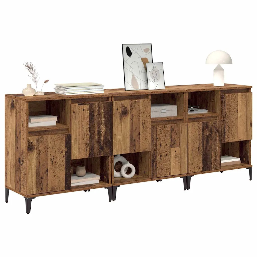 Sideboards 3 pcs Legno vecchio 60 x 35 x 70 cm