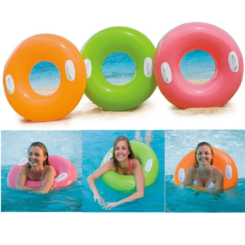 Trade Shop - Salvagente Ciambella Gonfiabile Con Maniglie Mare Piscina 76cm Vari Colori 59258 -