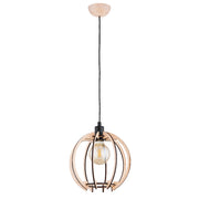 Lampada a sospensione scandi legno nero E27 15W Tommy Alfa
