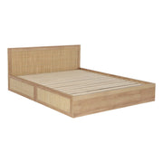Letto bohemien con rete a doghe e testiera 160x200cm + 4 cassetti,