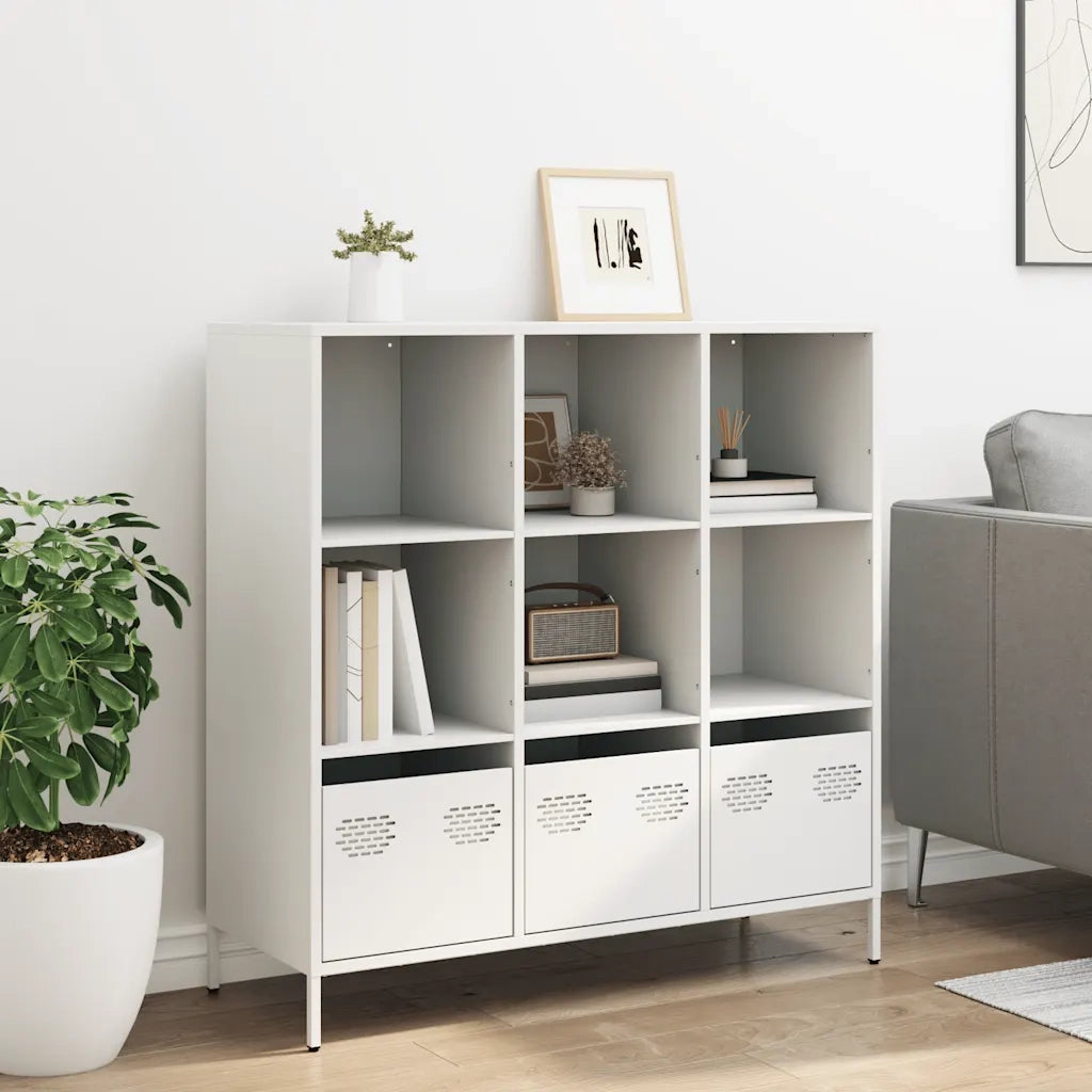Credenza Bianca 101,5x39x103,5 cm in Acciaio 851393